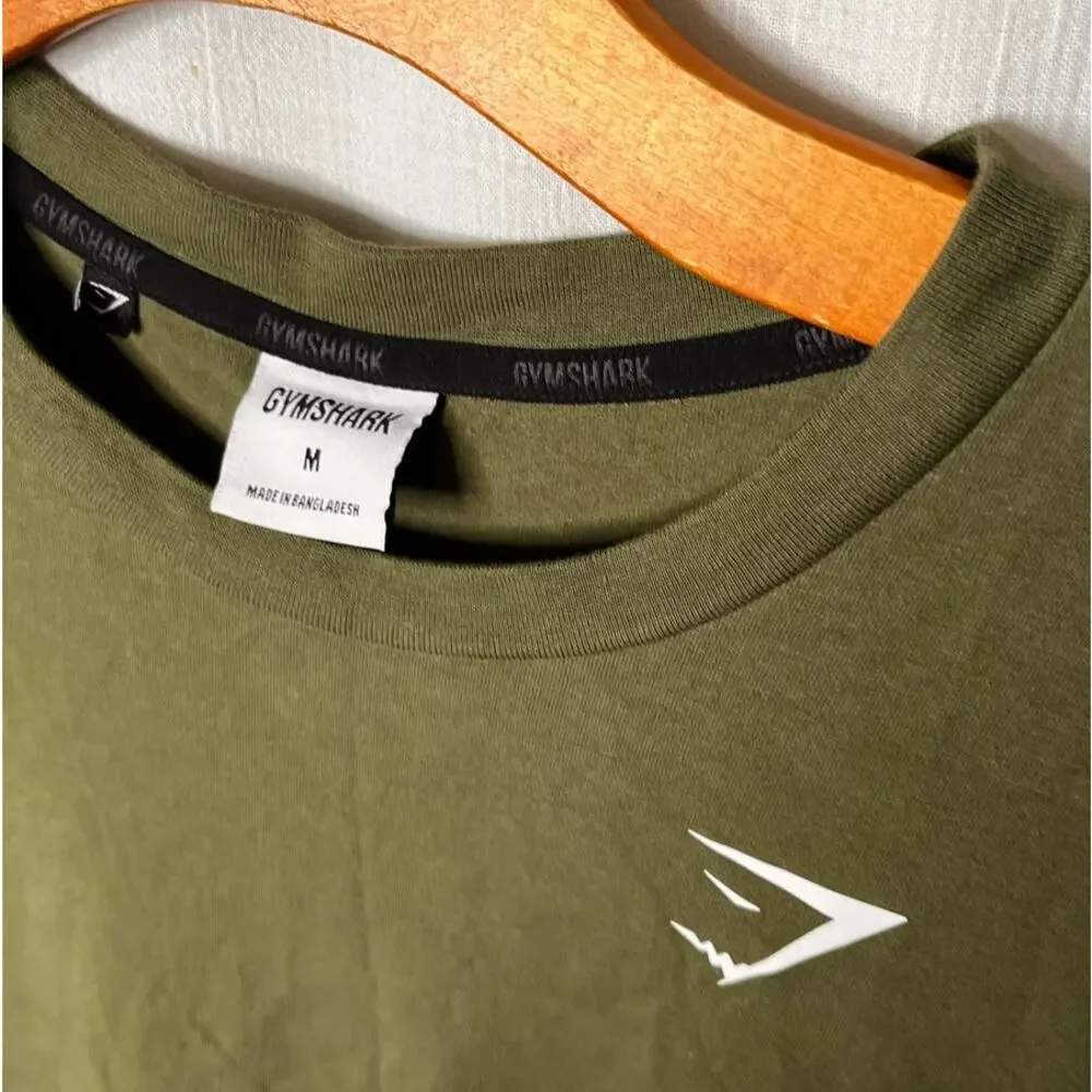 Gymshark Crest Oversized Short Sleeve T-Shirt Olive Green M